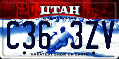 UT license plate C363ZV