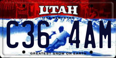 UT license plate C364AM