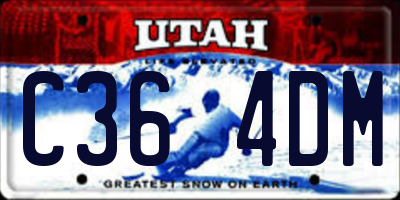 UT license plate C364DM