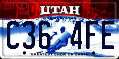 UT license plate C364FE