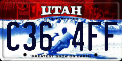 UT license plate C364FF