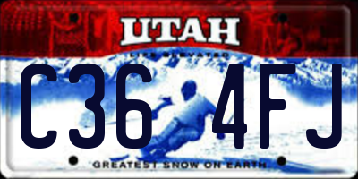 UT license plate C364FJ