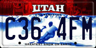 UT license plate C364FM
