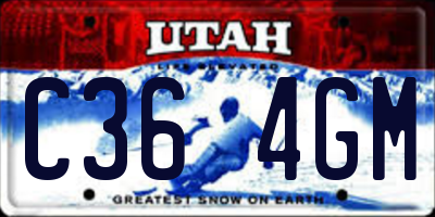 UT license plate C364GM