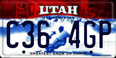 UT license plate C364GP