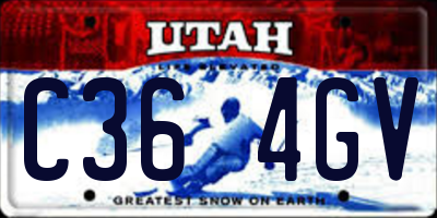 UT license plate C364GV