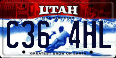 UT license plate C364HL