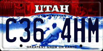 UT license plate C364HM