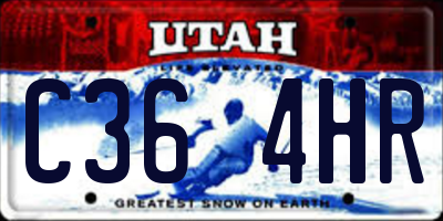 UT license plate C364HR