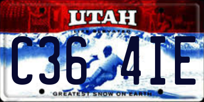 UT license plate C364IE