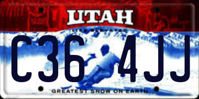 UT license plate C364JJ