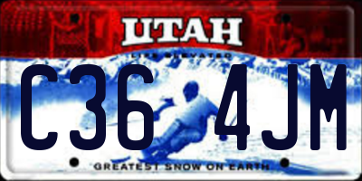UT license plate C364JM