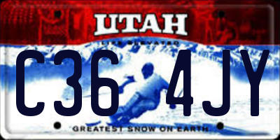 UT license plate C364JY