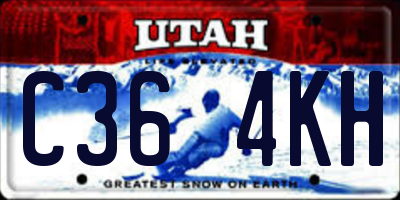 UT license plate C364KH