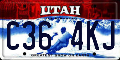 UT license plate C364KJ