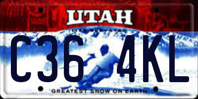 UT license plate C364KL