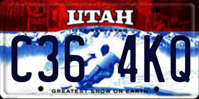 UT license plate C364KQ