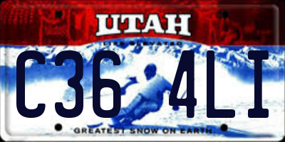 UT license plate C364LI