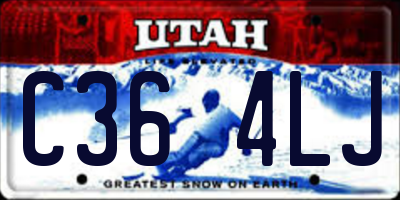 UT license plate C364LJ