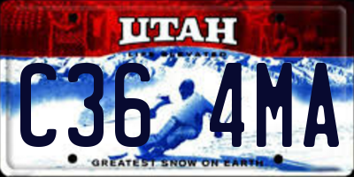 UT license plate C364MA