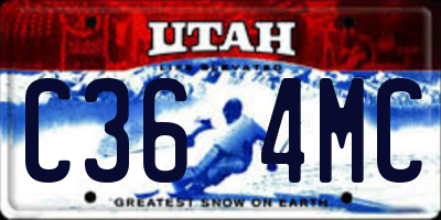 UT license plate C364MC