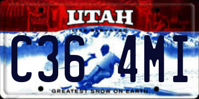 UT license plate C364MI