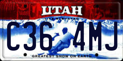 UT license plate C364MJ