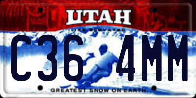 UT license plate C364MM