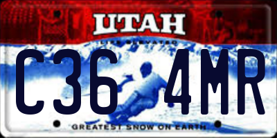 UT license plate C364MR
