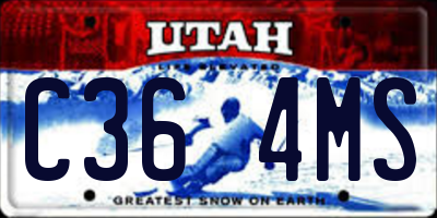UT license plate C364MS