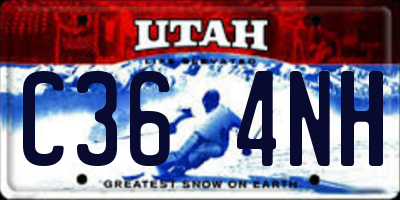 UT license plate C364NH