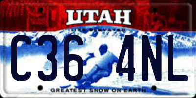UT license plate C364NL