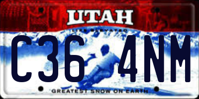 UT license plate C364NM
