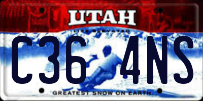 UT license plate C364NS