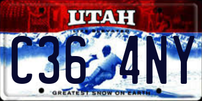 UT license plate C364NY