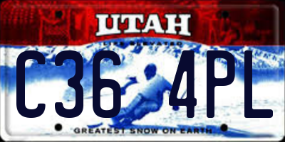 UT license plate C364PL