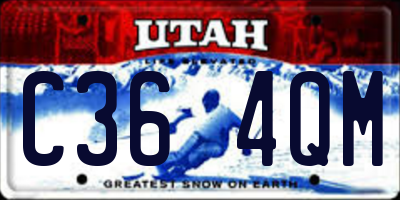 UT license plate C364QM