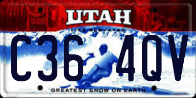 UT license plate C364QV