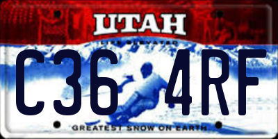 UT license plate C364RF