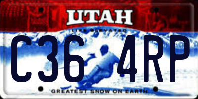 UT license plate C364RP