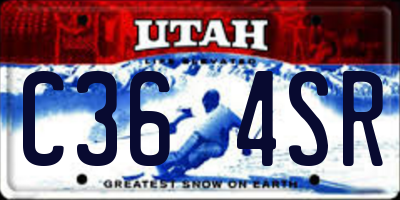 UT license plate C364SR