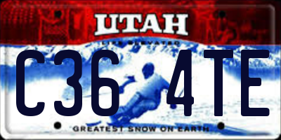 UT license plate C364TE