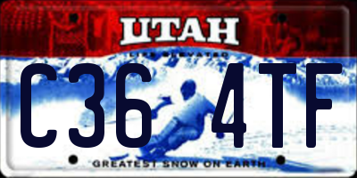 UT license plate C364TF