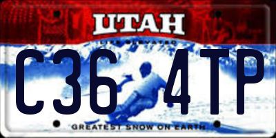 UT license plate C364TP
