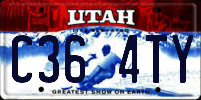 UT license plate C364TY
