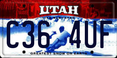 UT license plate C364UF