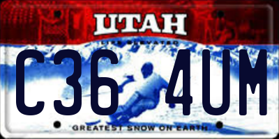 UT license plate C364UM