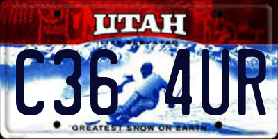 UT license plate C364UR