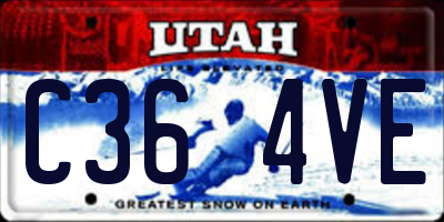 UT license plate C364VE