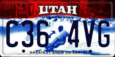 UT license plate C364VG